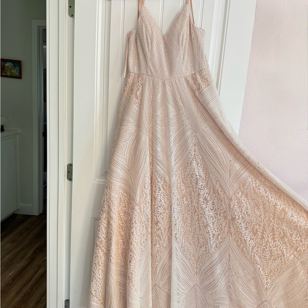 City Triangles Cream Lace Maxi Dress
